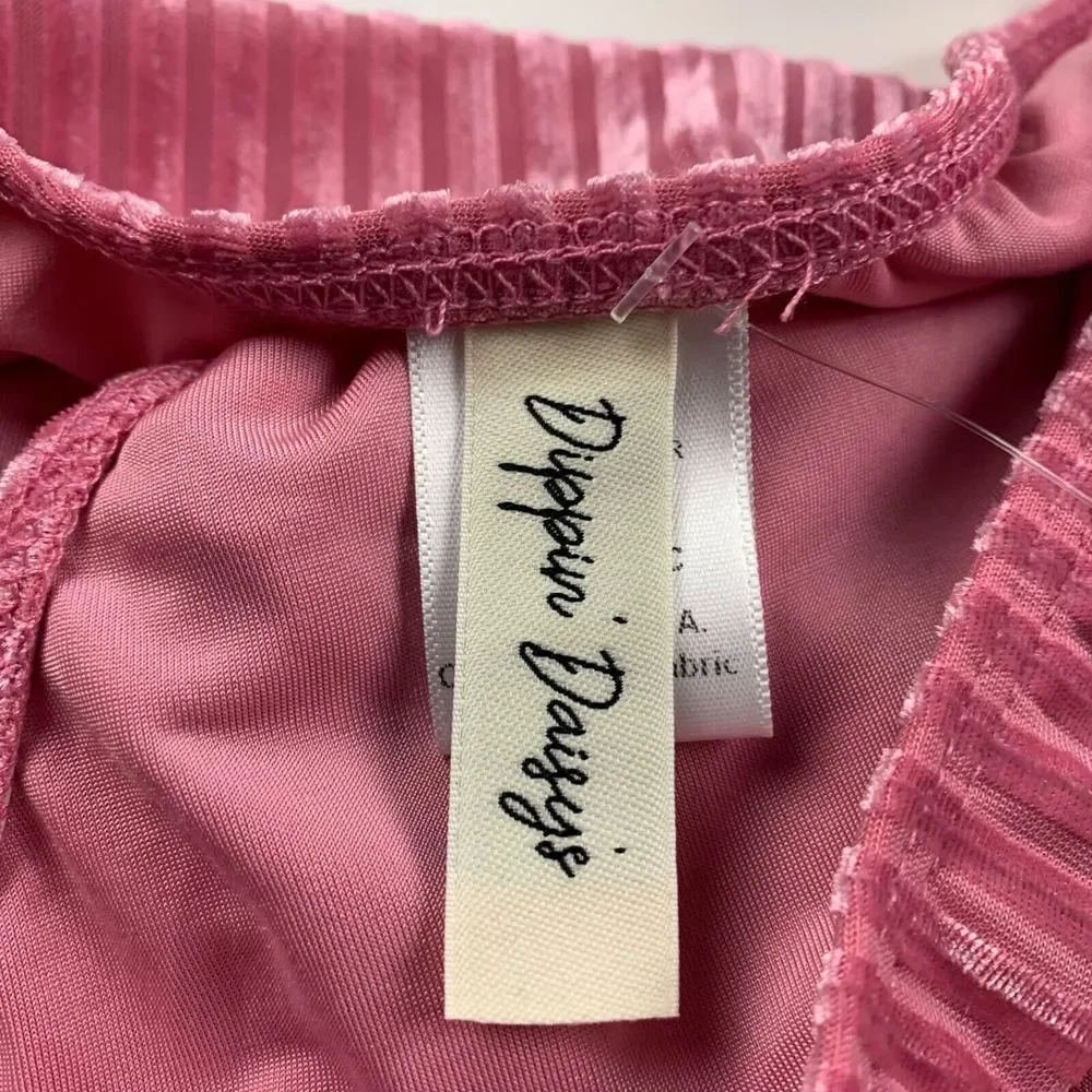 Dippin' Daisy's Womens High Cut Ribbed Velvet Side Knot Bikini Bottom Size S NWT